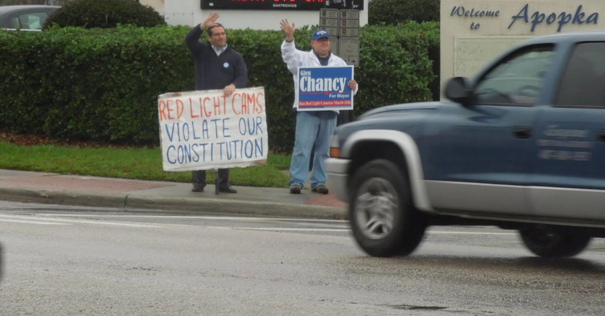 Glen Chancy Sign Wave / Apopka Red Light Camera in Apopka, FL
